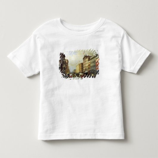 ニューヨークの通り場面 トドラーTシャツ (正面)