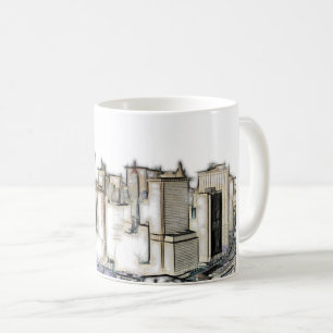 ニューヨークの都市スカイライン コーヒーマグカップ