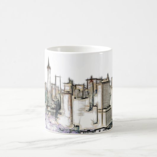 ニューヨークの都市スカイライン コーヒーマグカップ (中央)