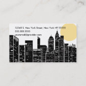 ニューヨークの都市景観のスカイラインの名刺 名刺 (裏面)