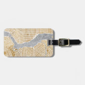 ニューヨークの金めっきされた都市地図 ラゲッジタグ (正面横)