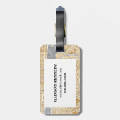 ニューヨークの金めっきされた都市地図 ラゲッジタグ (裏面縦)