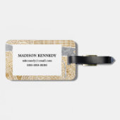 ニューヨークの金めっきされた都市地図 ラゲッジタグ (裏面横)