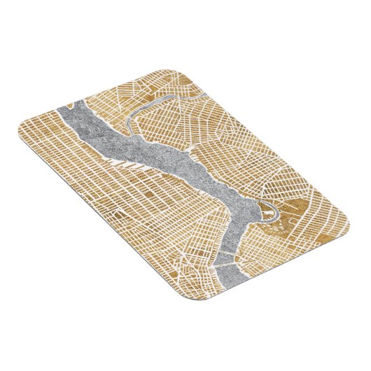 ニューヨークの金箔を施した都市の地図 マグネット (右側)