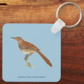ニューヨークの鳥の茶色のツグミまたは茶色のツラッシャー キーホルダー (裏面)