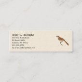 ニューヨークの鳥の茶色のツグミまたは茶色のツラッシャー スキニー名刺 (裏面)