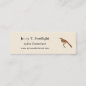 ニューヨークの鳥の茶色のツグミまたは茶色のツラッシャー スキニー名刺 (正面)