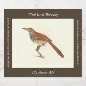 ニューヨークの鳥の茶色のツグミまたは茶色のツラッシャー ビールラベル (シングルラベル)