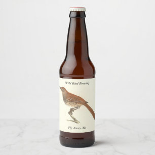 ニューヨークの鳥の茶色のツグミまたは茶色のツラッシャー ビールラベル