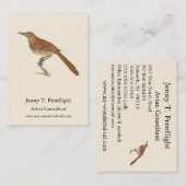 ニューヨークの鳥の茶色のツグミまたは茶色のツラッシャー 名刺 (正面/裏面)