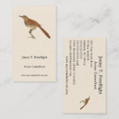 ニューヨークの鳥の茶色のツグミまたは茶色のツラッシャー 名刺 (正面/裏面)