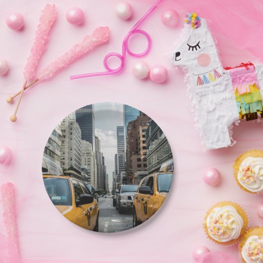 ニューヨークの黄色いタクシー ペーパープレート (パーティー)