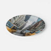 ニューヨークの黄色いタクシー ペーパープレート (アングル)