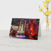 ニューヨークの6番街のクリスマスオーナメント -  カード (黄色い花)