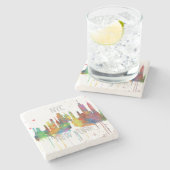 ニューヨークのNYのスカイライン-石はコースターを飲みます ストーンコースター (横)