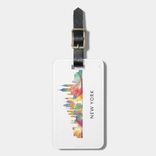 ニューヨークのNYのスカイラインWB1 - ラゲッジタグ (正面縦)