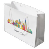 ニューヨークのNYのスカイラインWB1 - ラージペーパーバッグ (裏面アングル)