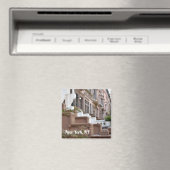 ニューヨークのNYアッパー・ウェスト・サイド・ブラウンストーンズ写真 マグネット (インサイチュ (食洗機))