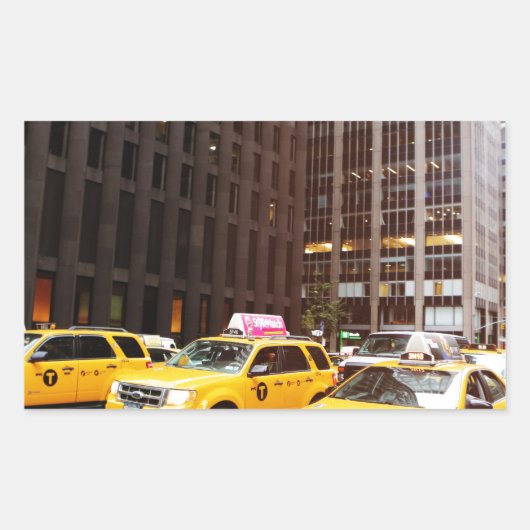 ニューヨークのNYCタクシー 長方形シール (正面)