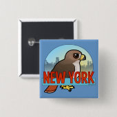 ニューヨークはタカの赤後につきました 缶バッジ (正面&裏面)