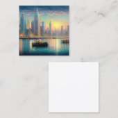 ニューヨークは最も象徴的で象徴的な鮮やか国の一つ スクエア名刺 (正面/裏面)