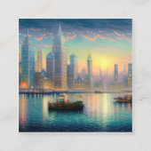 ニューヨークは最も象徴的で象徴的な鮮やか国の一つ スクエア名刺 (正面)