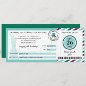 ニューヨークへのクリスマスプレゼント搭乗券 招待状 (正面/裏面)