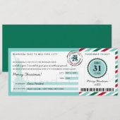 ニューヨークへのクリスマスプレゼント 航空券 招待状 (正面/裏面)