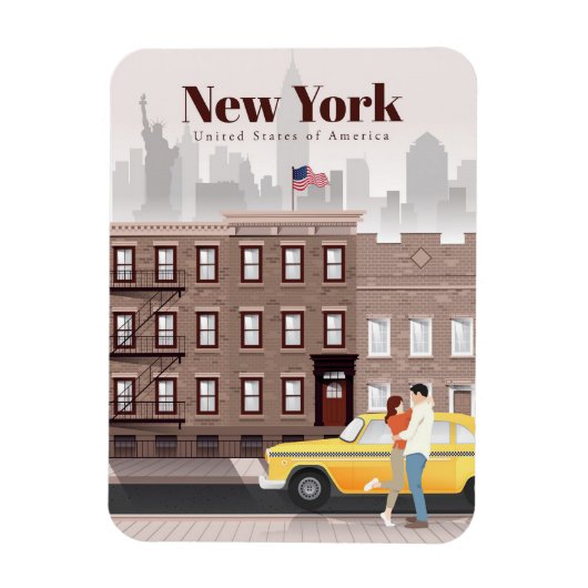 ニューヨークへの旅行アート旅行 マグネット (縦)