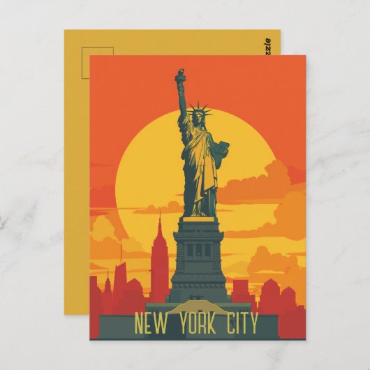 ニューヨークへの旅行 ポストカード (正面/裏面)