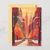 ニューヨークへの旅行 ポストカード (正面/裏面)