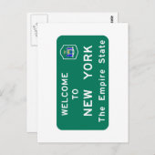 ニューヨークへようこそ – USA Road Sign ポストカード (正面/裏面)