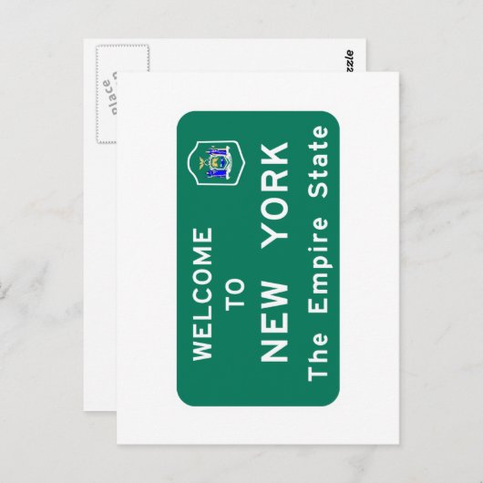 ニューヨークへようこそ – USA Road Sign ポストカード (正面/裏面)