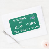 ニューヨークへようこそ – USA Road Sign 長方形シール (封筒)