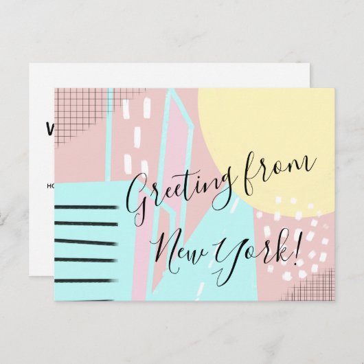 ニューヨークへ引越した ポストカード (正面/裏面)