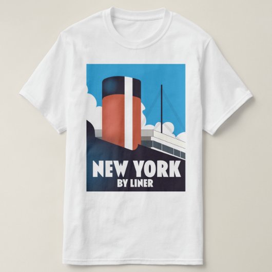ニューヨークへ船旅 Tシャツ (デザイン正面)