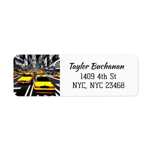 ニューヨークをテーマにしたイエロータクシー ラベル (正面)
