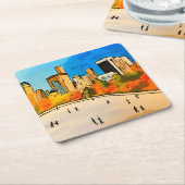 ニューヨークアイスリンクセントラルパークウォッチ スクエアペーパーコースター (アングル)