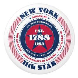 ニューヨークアメリカ州赤白青タイポグラフィ セラミックノブ