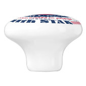 ニューヨークアメリカ州赤白青タイポグラフィ セラミックノブ (側面)