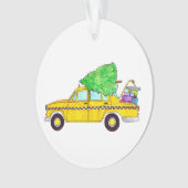 ニューヨークイエローキャブのタクシーのクリスマスプレゼント オーナメント (正面)