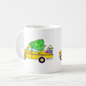 ニューヨークイエローキャブのタクシーのクリスマスプレゼント コーヒーマグカップ (正面左)