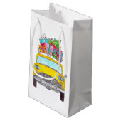 ニューヨークイエローキャブのタクシーのクリスマスプレゼント スモールペーパーバッグ (裏面アングル)