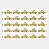 ニューヨークイエローキャブのタクシーのクリスマスプレゼント ラッピングペーパーシート (正面)