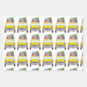 ニューヨークイエローキャブのタクシーのクリスマスプレゼント ラッピングペーパーシート (正面3)