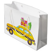 ニューヨークイエローキャブのタクシーのクリスマスプレゼント ラージペーパーバッグ (裏面アングル)