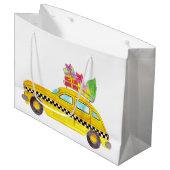 ニューヨークイエローキャブのタクシーのクリスマスプレゼント ラージペーパーバッグ (正面アングル)