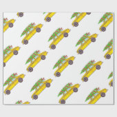 ニューヨークイエローキャブタクシーのクリスマスツリー ラッピングペーパー (フラット)