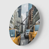 ニューヨークイエロータクシーバス ラージ壁時計 (傾斜)