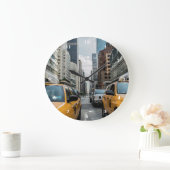 ニューヨークイエロータクシーバス ラージ壁時計 (ホーム)